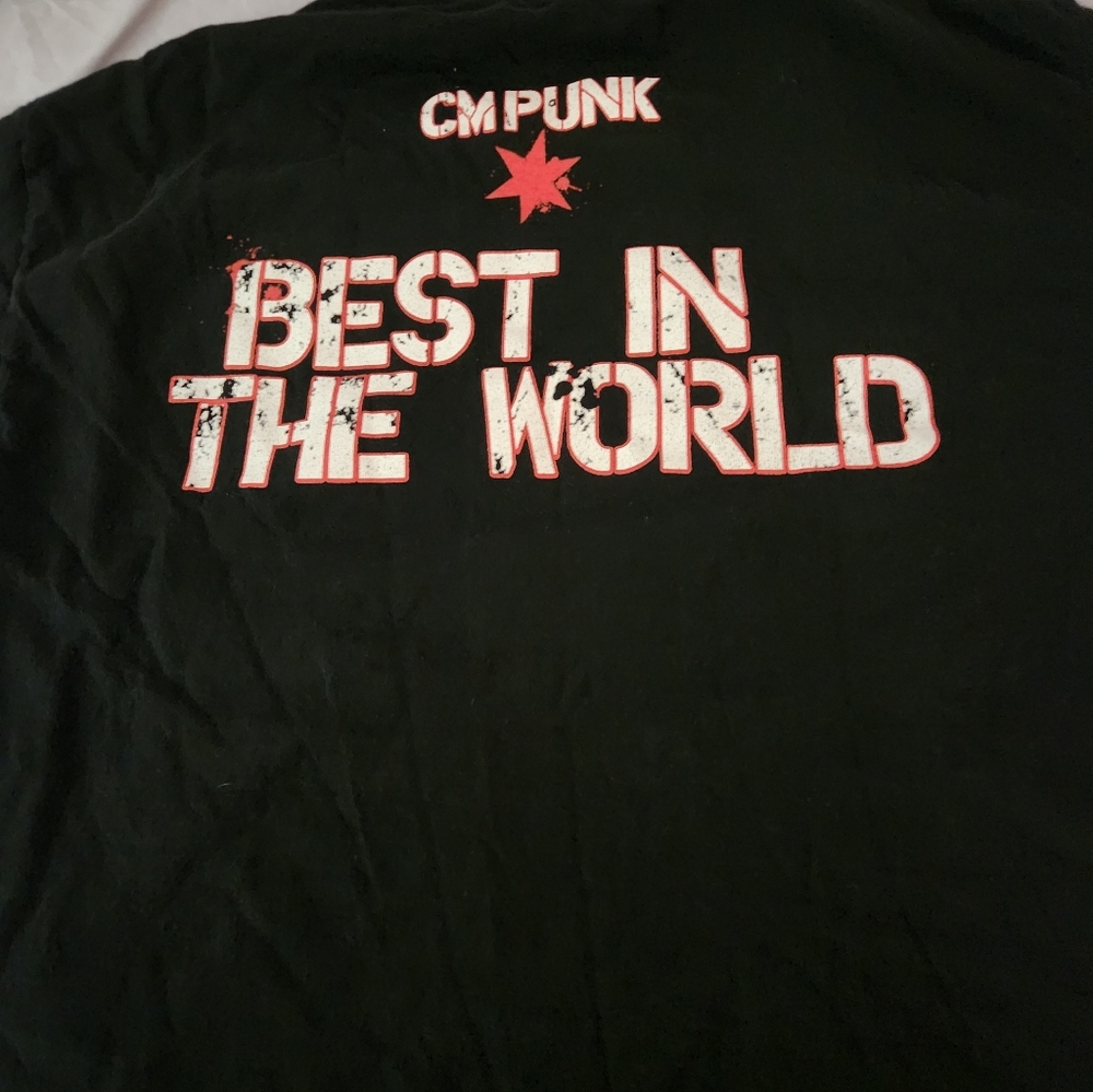 CM Punk Black Graphic T-Shirt Mens L